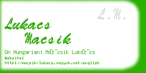 lukacs macsik business card